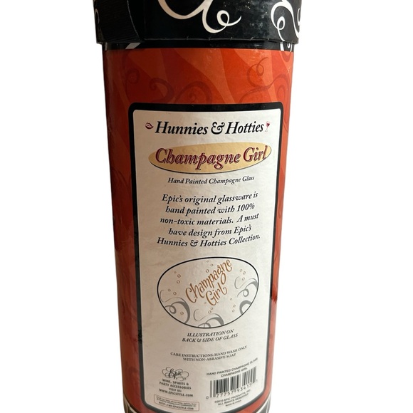 NWOT - “Champagne Girl “‎ Hunnies & Hotties Hand Painted Champagne Glass - Picture 5 of 7